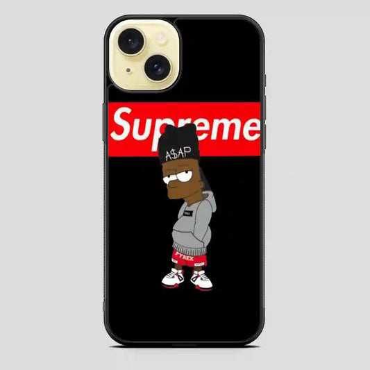 Supreme Bart Simpson Asap Rocky iPhone 15 Plus Case