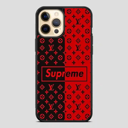 Supreme Black Red iPhone 12 Pro Case