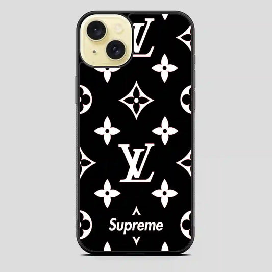 Supreme Gift Louis Vuitton Black iPhone 15 Plus Case