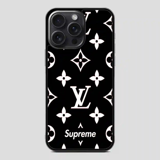 Supreme Gift Louis Vuitton Black iPhone 15 Pro Case