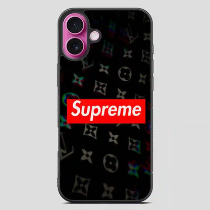 Supreme Red Black iPhone 16 Plus Case