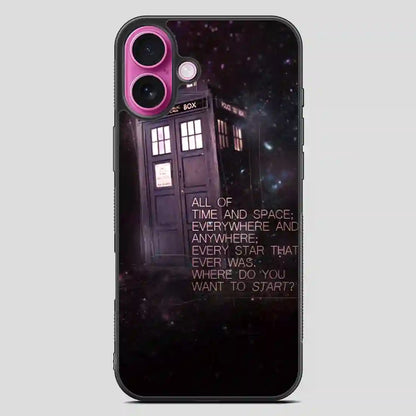 Tardis Police Call Box Doctor Who iPhone 16 Plus Case