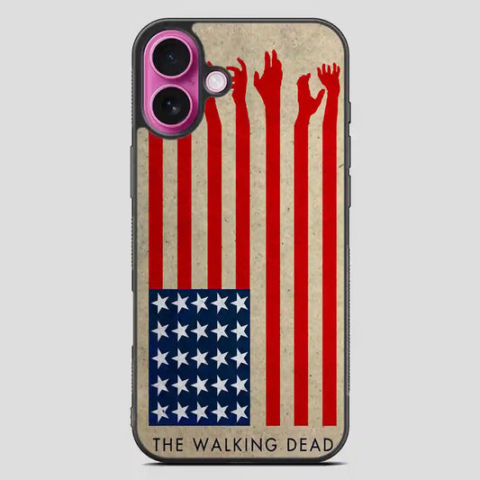 The Walking Dead America Flag iPhone 16 Plus Case