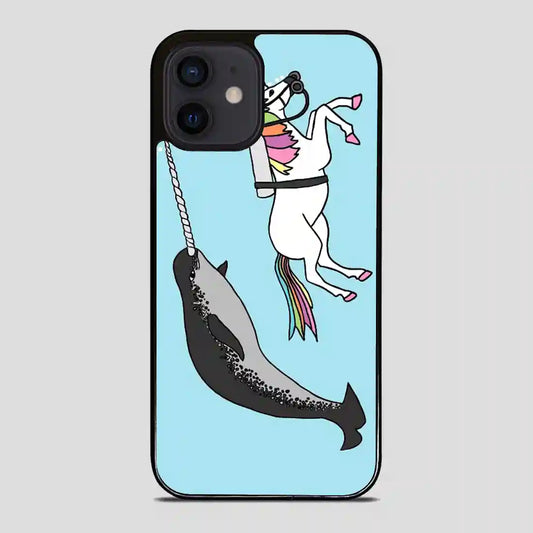 Unicorn Swimming With Narwal iPhone 12 Mini Case