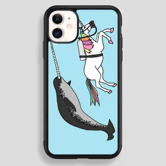 Unicorn Swimming With Narwal iPhone 12 Case