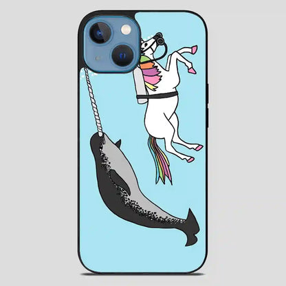 Unicorn Swimming With Narwal iPhone 13 Case