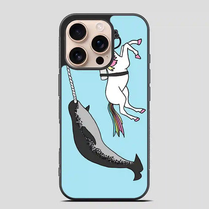 Unicorn Swimming With Narwal iPhone 16 Pro Case