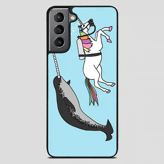 Unicorn Swimming With Narwal Samsung Galaxy S21 FE Case