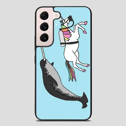 Unicorn Swimming With Narwal Samsung Galaxy S22 FE Case