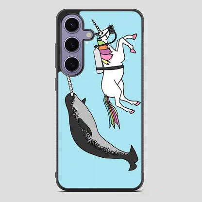 Unicorn Swimming With Narwal Samsung Galaxy S24 Case