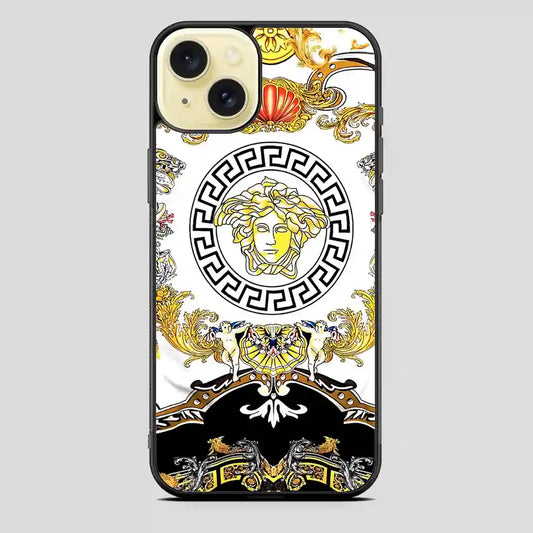 Versace Flower Collage iPhone 15 Plus Case