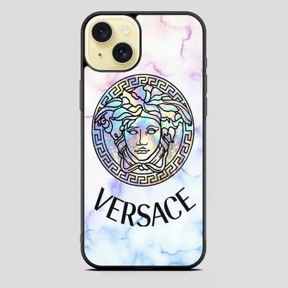 Versace Logo Marble iPhone 15 Plus Case