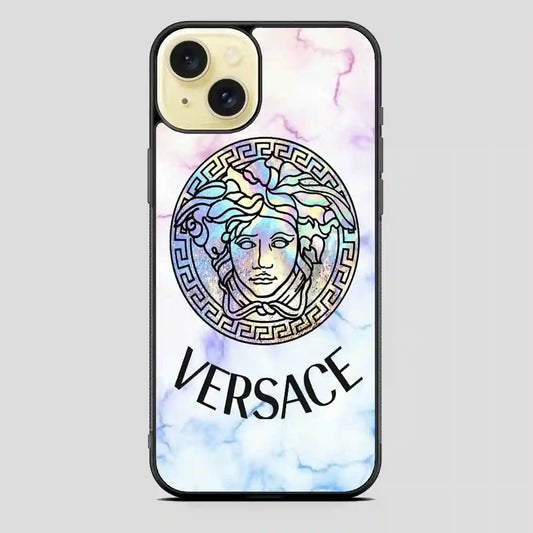 Versace Logo Marble iPhone 15 Plus Case