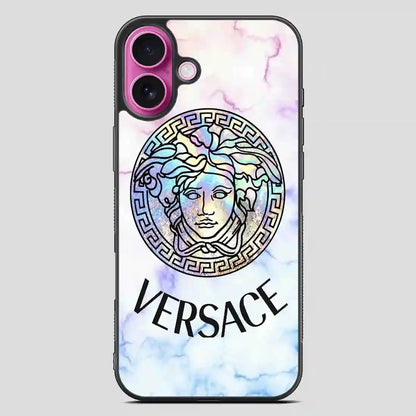 Versace Logo Marble iPhone 16 Plus Case