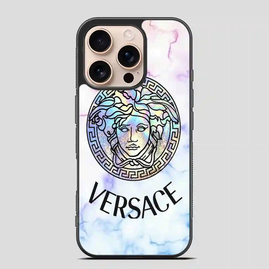 Versace Logo Marble iPhone 16 Pro Case