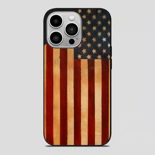 Vintage American Flag iPhone 14 Pro Case