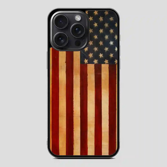 Vintage American Flag iPhone 15 Pro Case