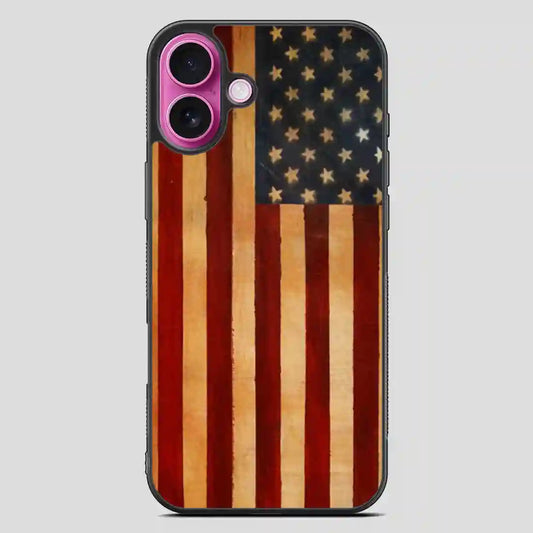 Vintage American Flag iPhone 16 Plus Case