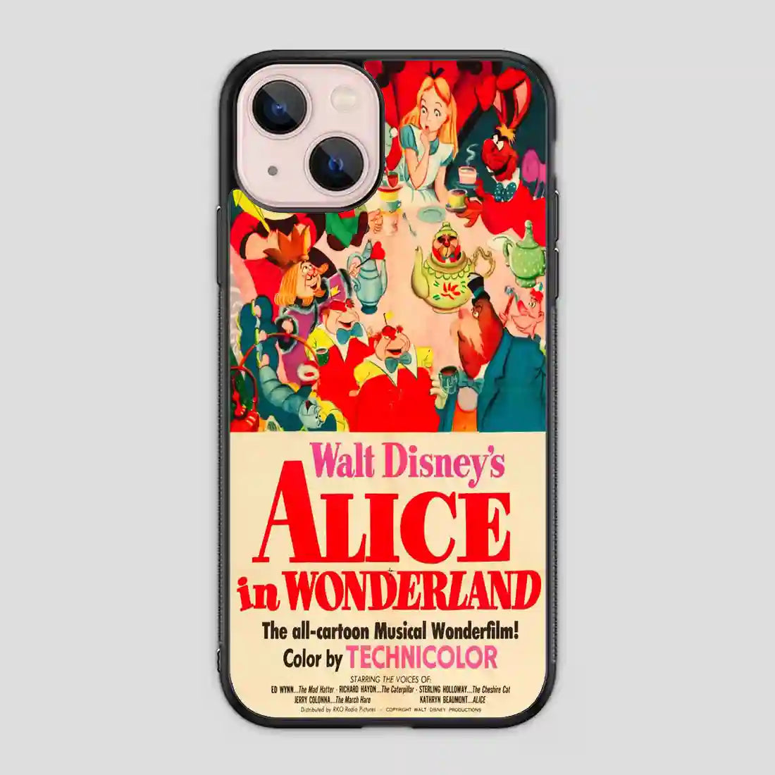 Vintage Disney Poster Alice In Wonderland iPhone 13 Mini Case