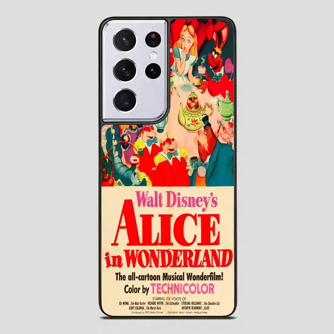 Vintage Disney Poster Alice In Wonderland Samsung Galaxy S21 Ultra Case