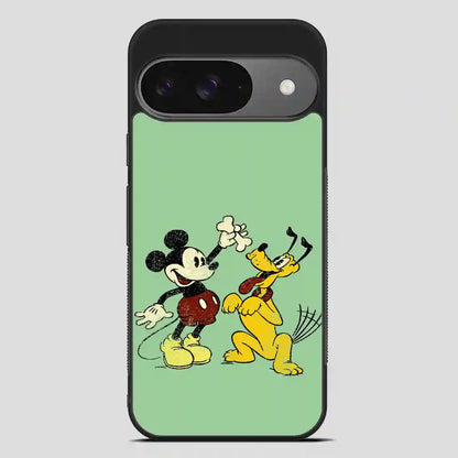 Vintage Mickey Mouse And Pluto Poster Google Pixel 9 Case