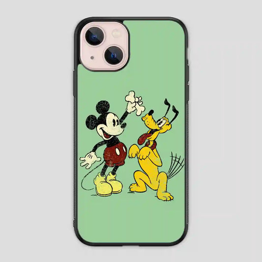 Vintage Mickey Mouse And Pluto Poster iPhone 13 Mini Case