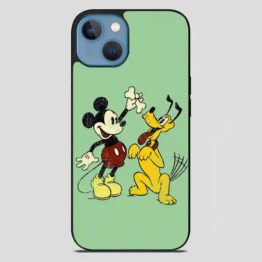 Vintage Mickey Mouse And Pluto Poster iPhone 13 Case