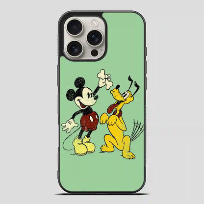 Vintage Mickey Mouse And Pluto Poster iPhone 16 Pro Max Case