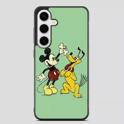 Vintage Mickey Mouse And Pluto Poster Samsung Galaxy S24 Plus Case