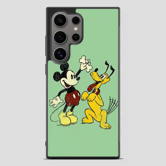 Vintage Mickey Mouse And Pluto Poster Samsung Galaxy S24 Ultra Case