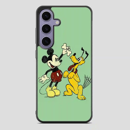 Vintage Mickey Mouse And Pluto Poster Samsung Galaxy S24 Case