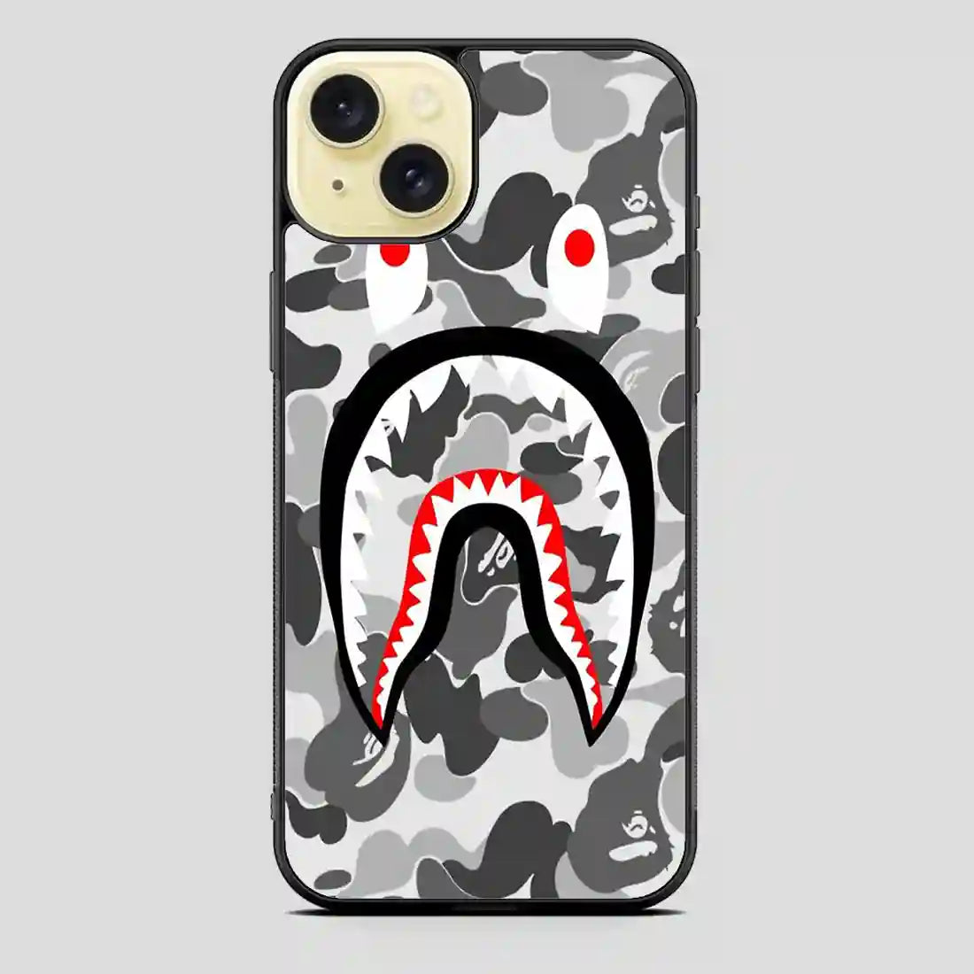 White Sark Pattern iPhone 15 Plus Case