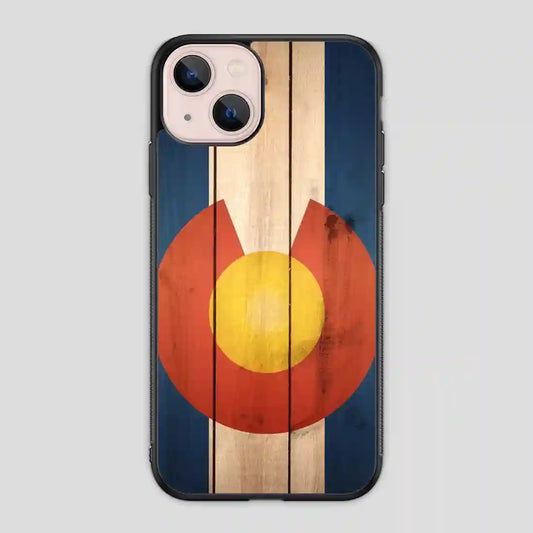 Wood Colorado State Flag Cool iPhone 13 Mini Case