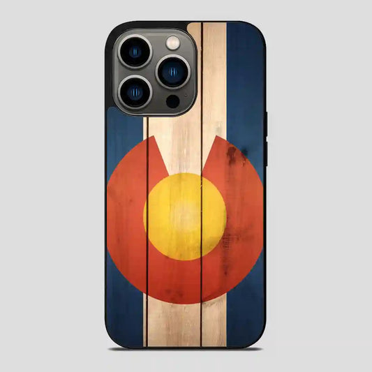 Wood Colorado State Flag Cool iPhone 13 Pro Case