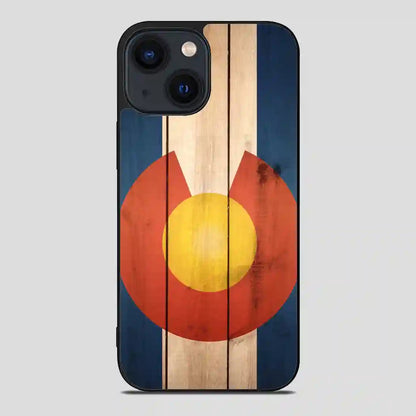 Wood Colorado State Flag Cool iPhone 14 Case