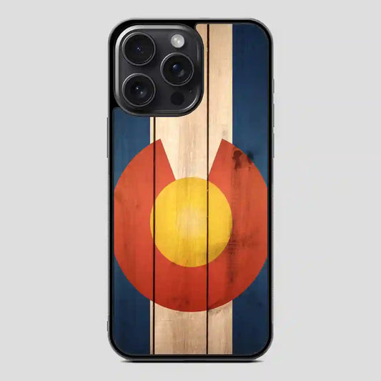 Wood Colorado State Flag Cool iPhone 15 Pro Case