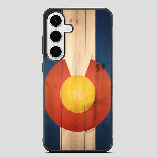 Wood Colorado State Flag Cool Samsung Galaxy S24 Plus Case