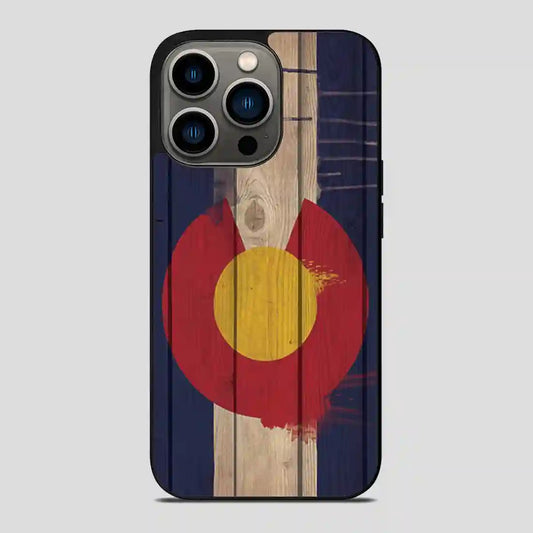 Wood Colorado State Flag Retro iPhone 13 Pro Case