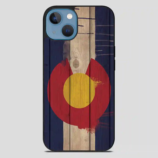 Wood Colorado State Flag Retro iPhone 13 Case