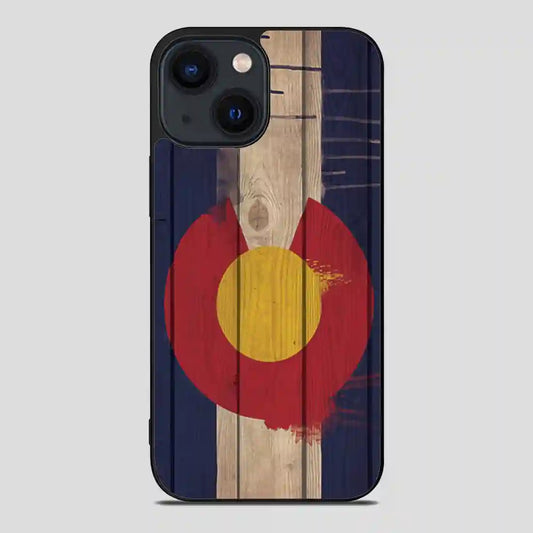 Wood Colorado State Flag Retro iPhone 14 Case