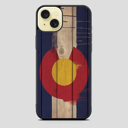 Wood Colorado State Flag Retro iPhone 15 Plus Case