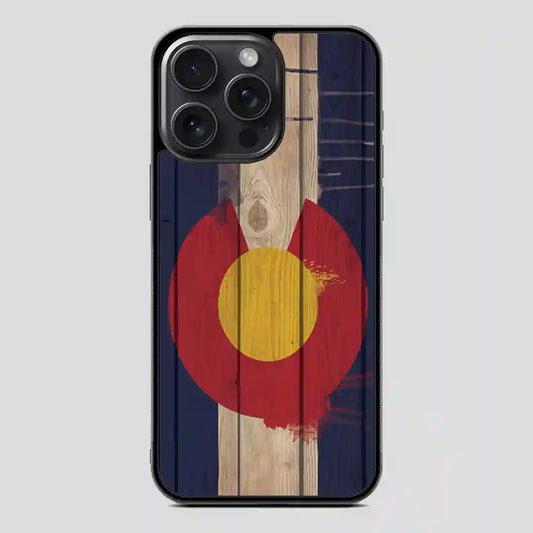 Wood Colorado State Flag Retro iPhone 15 Pro Case