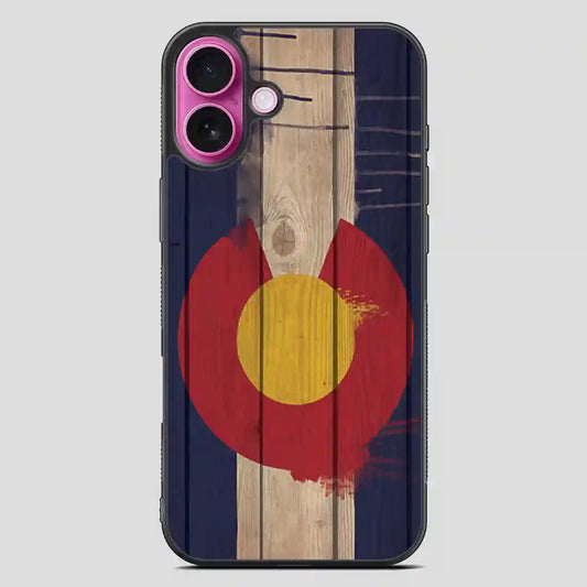 Wood Colorado State Flag Retro iPhone 16 Plus Case