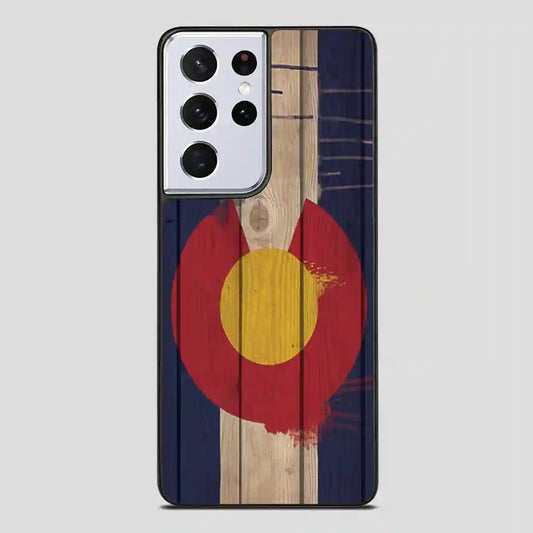 Wood Colorado State Flag Retro Samsung Galaxy S21 Ultra Case