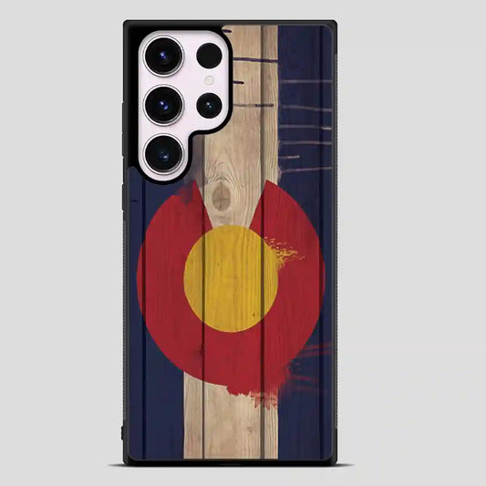 Wood Colorado State Flag Retro Samsung Galaxy S23 Ultra Case