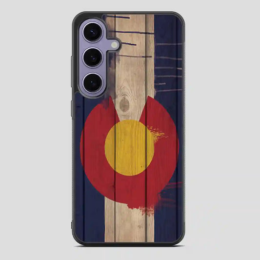 Wood Colorado State Flag Retro Samsung Galaxy S24 Case