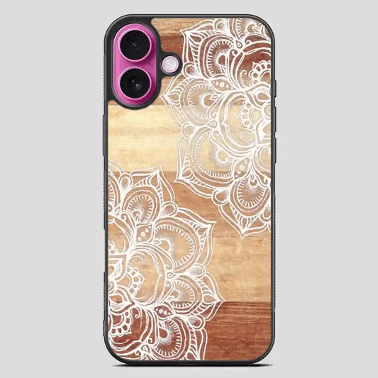 Wood Mandala iPhone 16 Plus Case