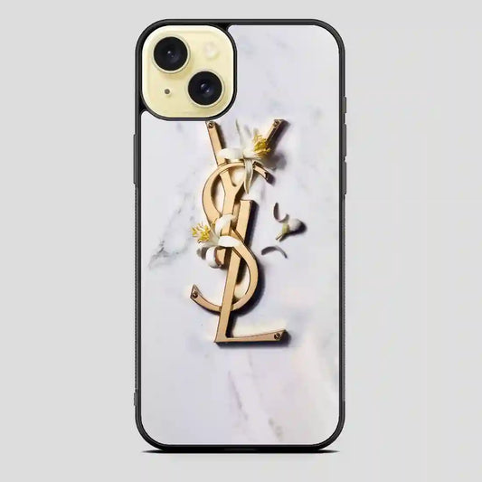 Ysl White Marble iPhone 15 Plus Case