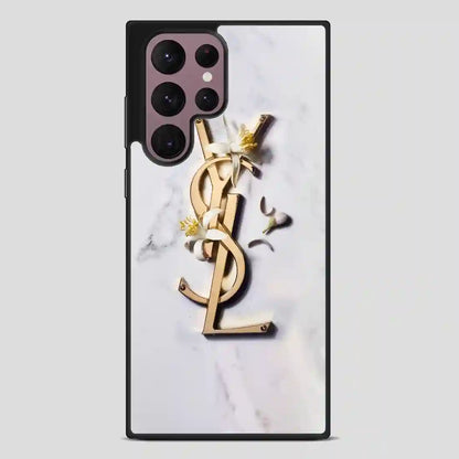 Ysl White Marble Samsung Galaxy S22 Ultra Case