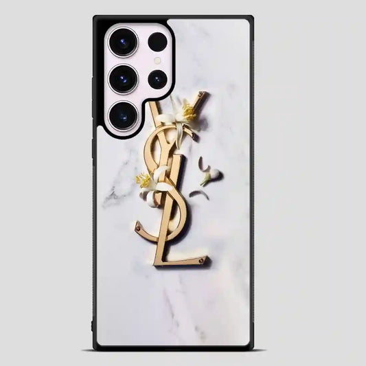 Ysl White Marble Samsung Galaxy S23 Ultra Case